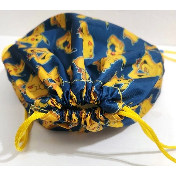 POKEMON PIKACHU Backpack drawstring cinch top bag lightweight blue yellow nylon - Picture 3 of 8